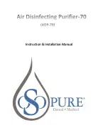 OSO Pure Air Disinfecting Purifier-70 Instruction & Installation Manual preview