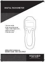 Oxford PRECISION OXD-315-2740F Operator'S Manual preview