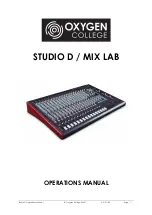 Oxygen STUDIO D MIX LAB Operation Manual preview