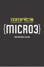 Ozonics Micro3 Reference Manual preview