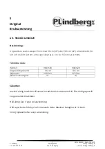 Preview for 11 page of P.Lindberg 9043628 User Manual