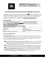 Preview for 2 page of P. M. Lighting Professional CS9300-LED Installation Manual