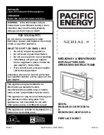 Pacific energy BROADWAY GBWY.BODYA Installation And Operating Instructions Manual preview