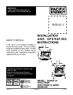 Preview for 1 page of Pacific energy SPECTRUM Installation And Operating Instructions Manual