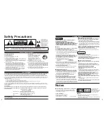 Preview for 3 page of Panasonic 65PX600U - 65" Plasma TV Operating Instructions Manual