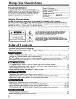 Preview for 2 page of Panasonic AG527 - VCR/MONITOR Operating Instructions Manual