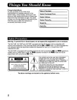 Preview for 2 page of Panasonic AG710 - INDUSTRIAL VHS Operating Instructions Manual