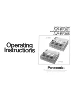 Preview for 1 page of Panasonic AWRP301 - PAN/TILT CONTROL PAN Operating Instructions Manual