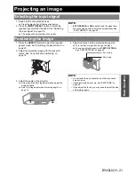 Preview for 21 page of Panasonic AX200U - LCD Projector - HD 720p Operating Instructions Manual