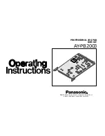 Preview for 1 page of Panasonic AY-PB2003 Operating Instructions Manual