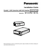 Panasonic BY-HPE11KTA Installation Manual preview