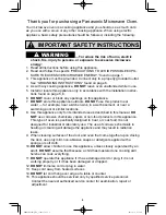 Preview for 4 page of Panasonic Cyclonic Inverter NN-ST765S Operating Instructions Manual