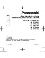 Panasonic CZ-RWSU1U Operating Instructions Manual preview