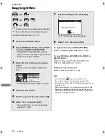 Preview for 54 page of Panasonic Diga DMR-BCT820 Operating Instructions Manual