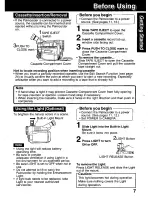 Preview for 7 page of Panasonic Digital Palmcorder PV-DV101 Operating Instructions Manual