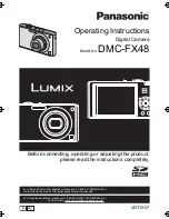 Panasonic DMC-FX48K - Lumix Digital Camera Operating Instructions Manual preview