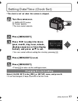 Preview for 17 page of Panasonic DMCFZ40 - DIGITAL CAMERA - ADVANCED FEATURES Basic Operating Instructions Manual