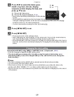 Preview for 25 page of Panasonic DMCFZ40 - DIGITAL CAMERA - ADVANCED FEATURES Operating Instructions Manual