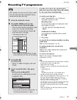 Preview for 27 page of Panasonic DMR-PWT540 Operating Instructions Manual