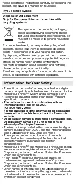 Preview for 4 page of Panasonic DMW-TC20 User Manual