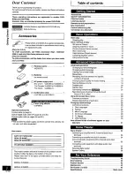 Preview for 2 page of Panasonic DVD-RV80 Operating Instructions Manual