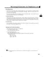 Preview for 105 page of Panasonic DX 1000 - PanaFax B/W Laser Printer User Manual