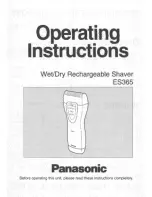 Panasonic ES-365 Operating Instructions Manual preview