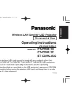 Panasonic ET-CDWL3U Operating Instructions Manual preview