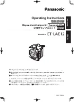 Panasonic ET-LAE 12 Operating Instructions Manual preview