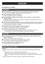 Preview for 2 page of Panasonic ET-WML100E Operating Instructions Manual