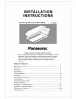 Preview for 1 page of Panasonic FV-04VE1 Installation Instructions Manual