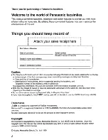 Preview for 2 page of Panasonic KX-FP105 Quick Start Manual