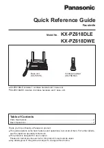 Panasonic KX-PZ618DLE Quick Reference Manual preview