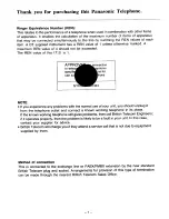 Preview for 2 page of Panasonic KX-T2365E Operating Instructions Manual