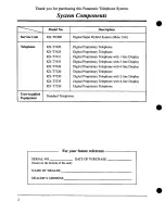 Preview for 2 page of Panasonic KX-TD308 User Manual