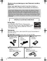 Preview for 2 page of Panasonic KX TG2258PW Operating Instructions Manual