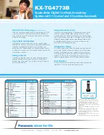 Preview for 2 page of Panasonic KX-TG4773B Specifications