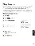 Preview for 73 page of Panasonic KXCAP150 - VIDEO PHONE W/LCD Operating Instructions Manual