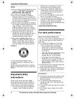 Preview for 6 page of Panasonic KXTG6582 - PHONE SYSTEM Operating Instructions Manual