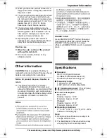 Preview for 7 page of Panasonic KXTG6582 - PHONE SYSTEM Operating Instructions Manual