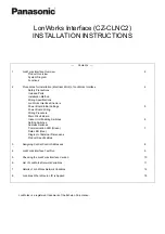 Panasonic LonWorks CZ-CLNC2 Installation Instructions Manual preview