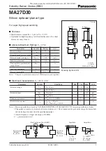 Panasonic MA27D30 Specification Sheet preview