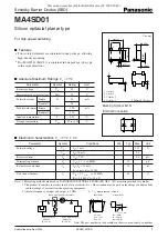 Panasonic MA4SD01 Specification Sheet preview