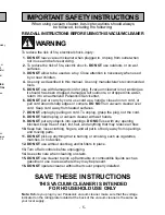 Preview for 5 page of Panasonic MCV5003 - UPRIGHT VACUUM Operating Instructions Manual