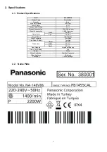 Preview for 3 page of Panasonic NA-148VB6WDE Service Manual