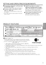 Preview for 5 page of Panasonic Nanoe X F-PXU70M Operating Instructions Manual