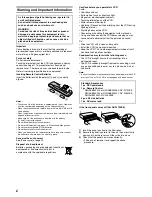 Preview for 2 page of Panasonic NV-FJ732EE Operating Instructions Manual