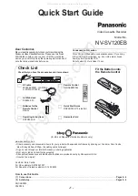 Panasonic NV-SV120EB Quick Start Manual preview