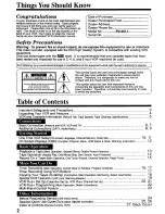 Preview for 2 page of Panasonic Omnivision PV-4611 Operating Instructions Manual