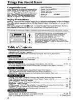 Preview for 2 page of Panasonic Omnivision PV-4652 Operating Instructions Manual